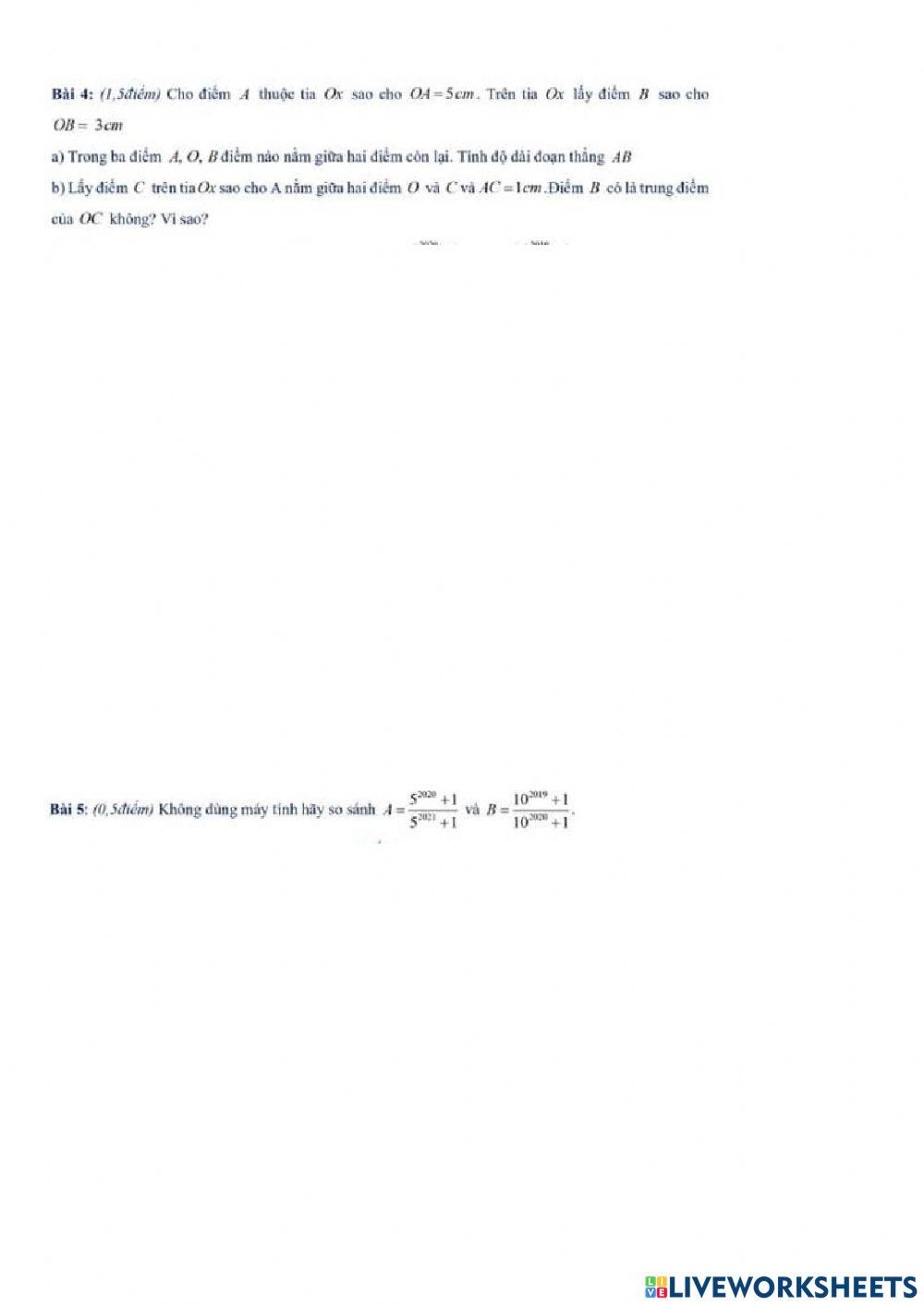 Giữa HK2 Toán 6 cánh diều