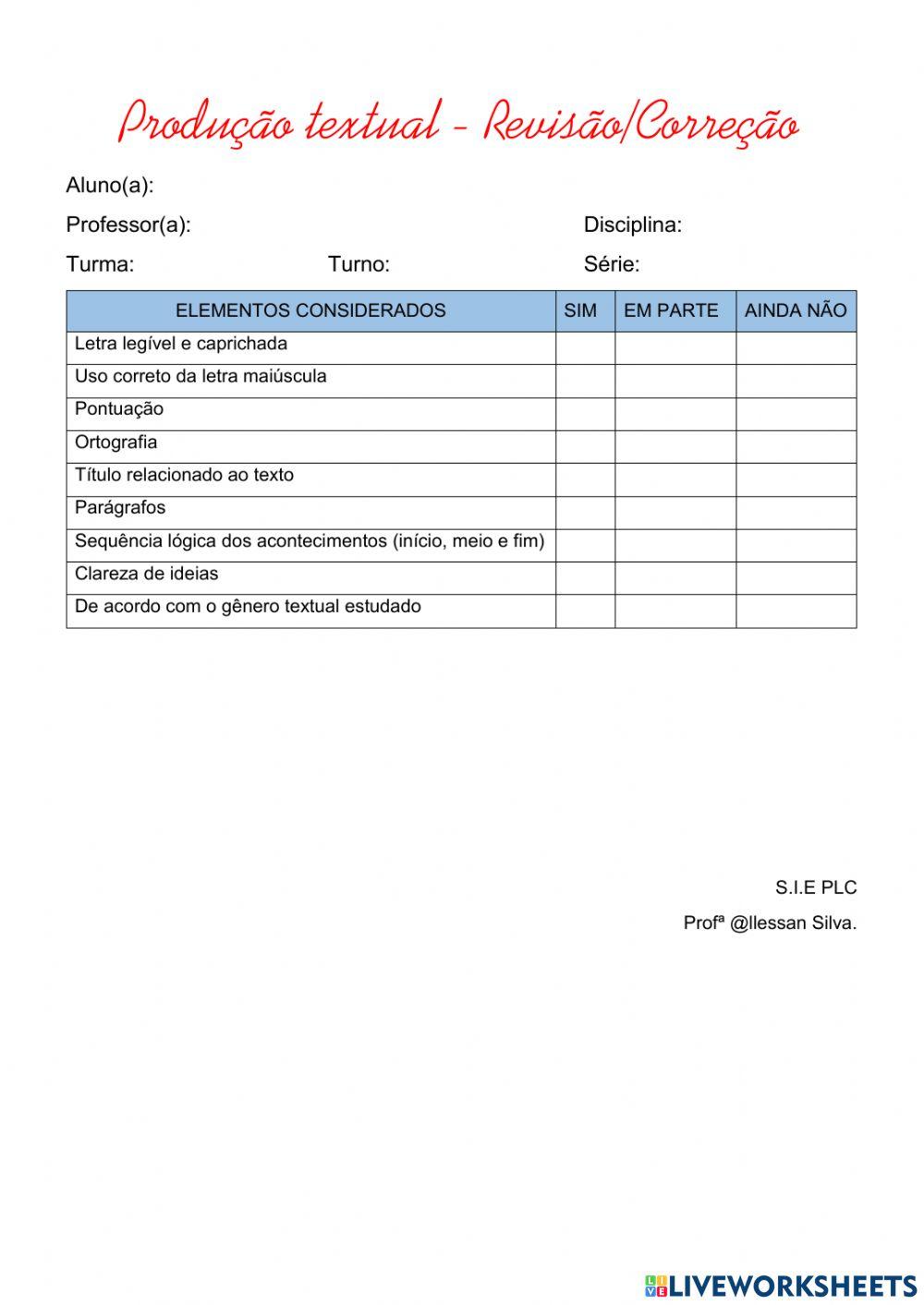 Revisão de texto - correção