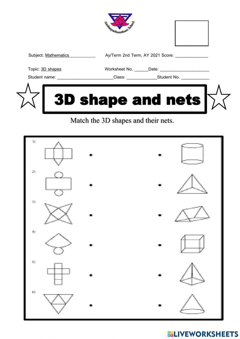 3D shape and net 3D shape and net