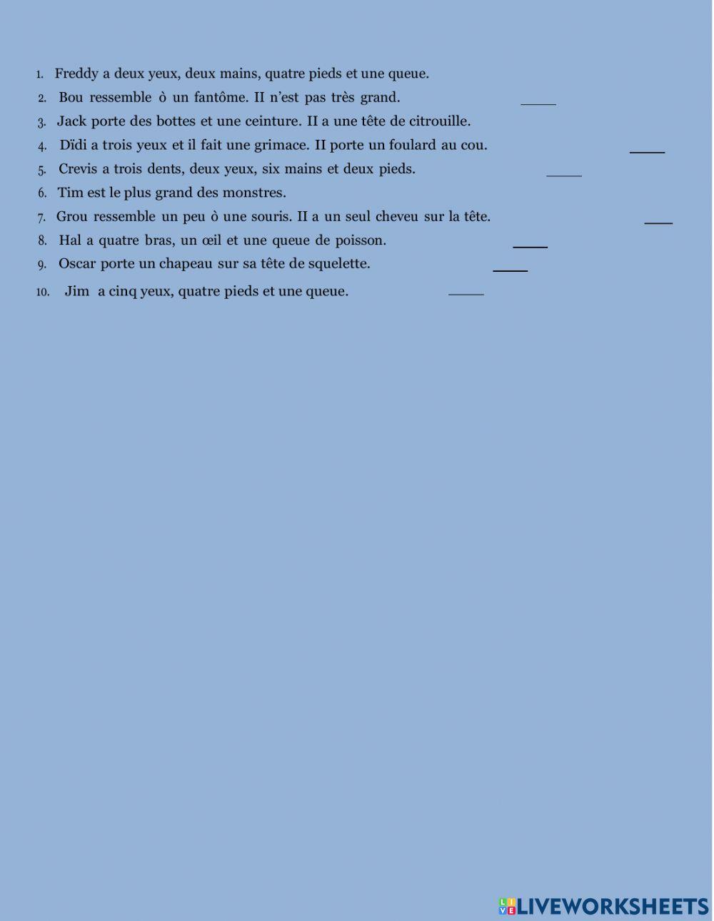 Exam Les créatures 1 DBH