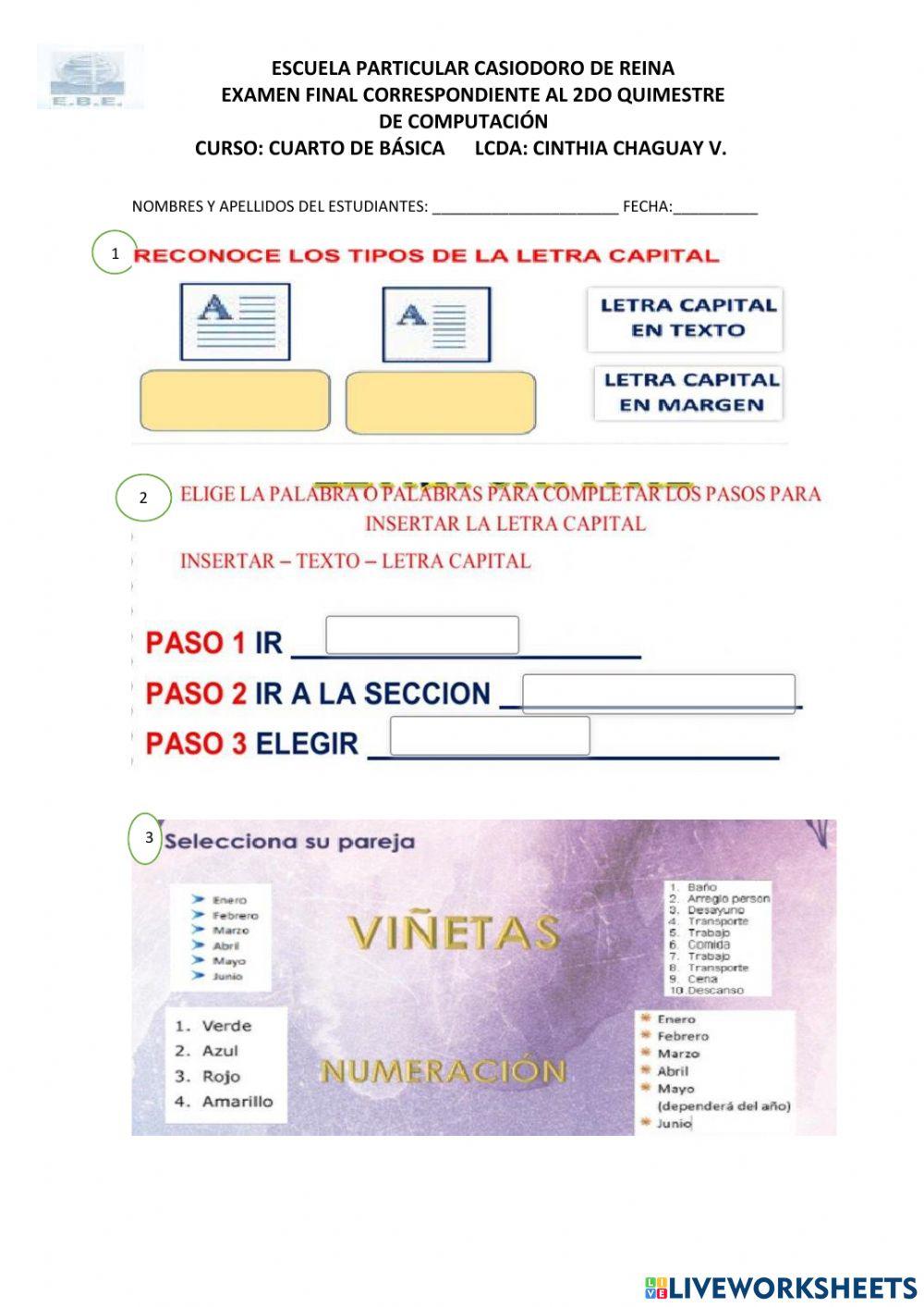 Evalución de cuarto