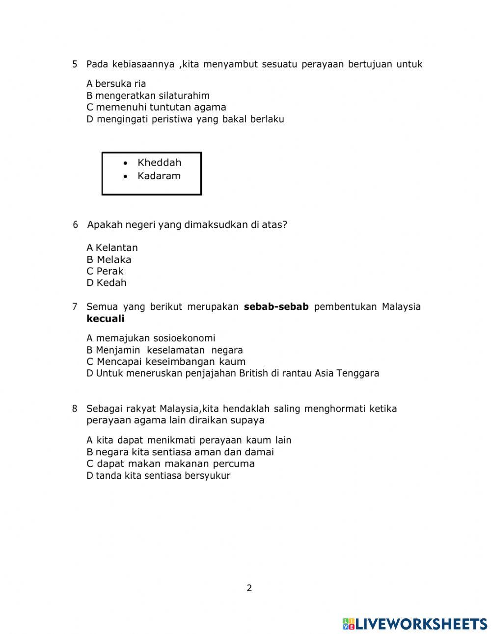 Pentaksiran setara standard sejarah tahun 6