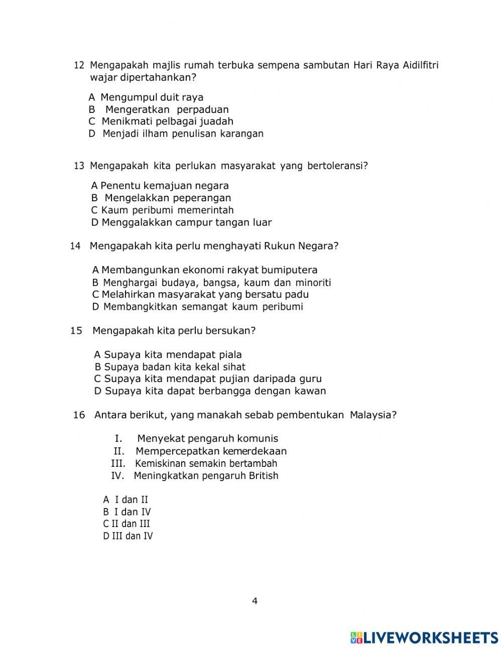 Pentaksiran setara standard sejarah tahun 6 Pentaksiran setara standard sejarah tahun 6