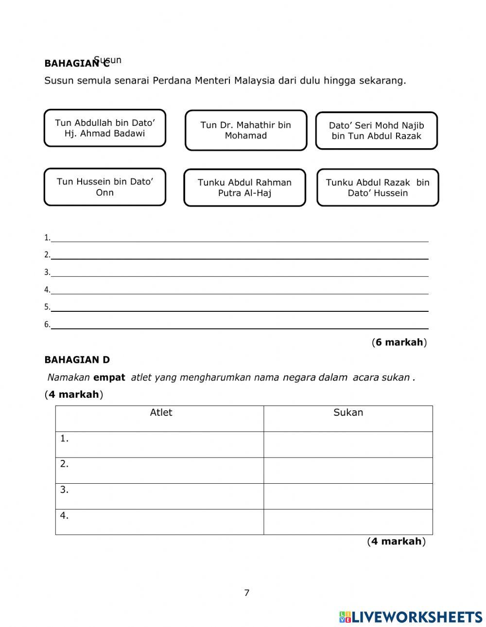 Pentaksiran setara standard sejarah tahun 6