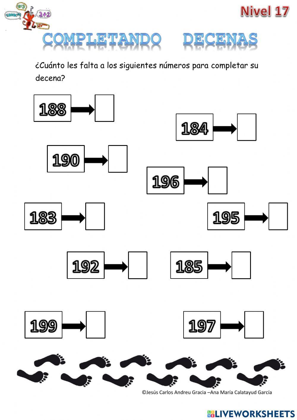 Completar decenas 17