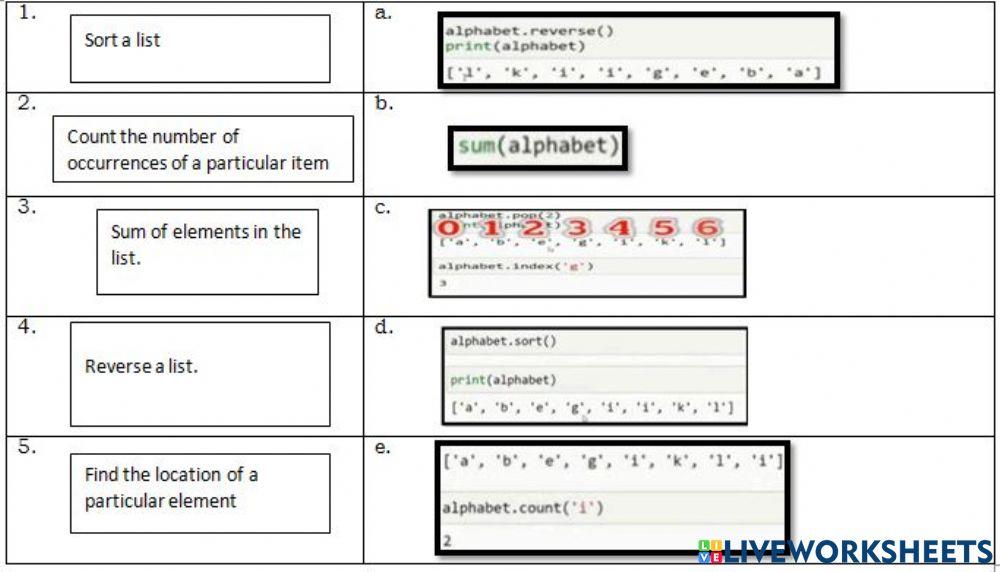 List-2 online exercise for | Live Worksheets