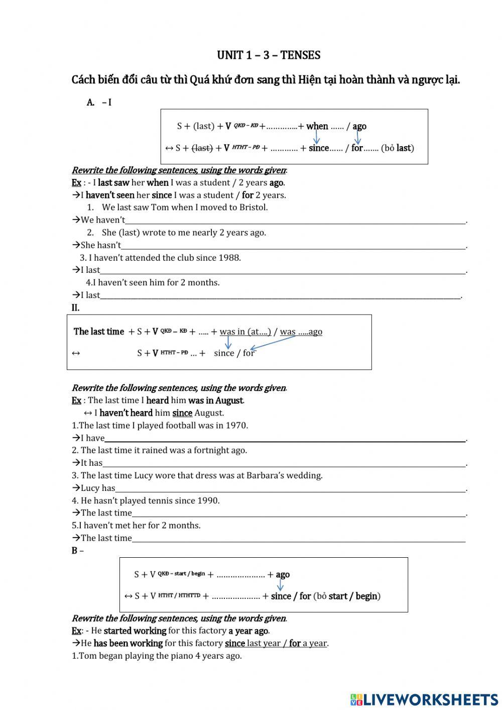 Past simple vs present perfect tense