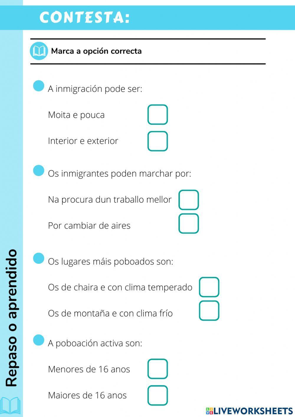 A poboación en España e Galicia