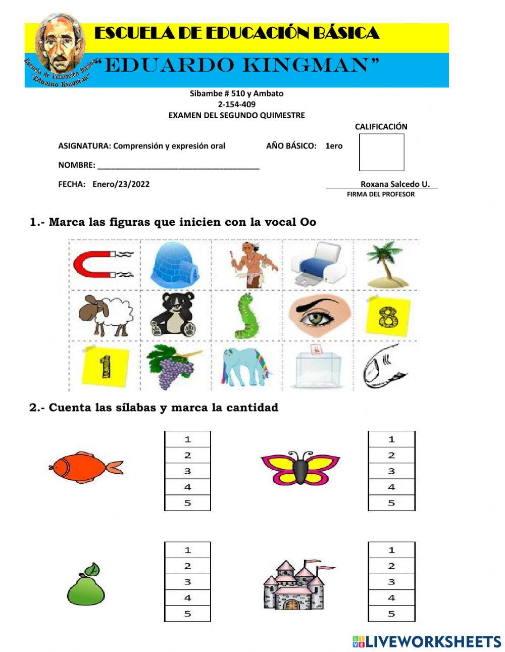 Evaluaciones quimestrales