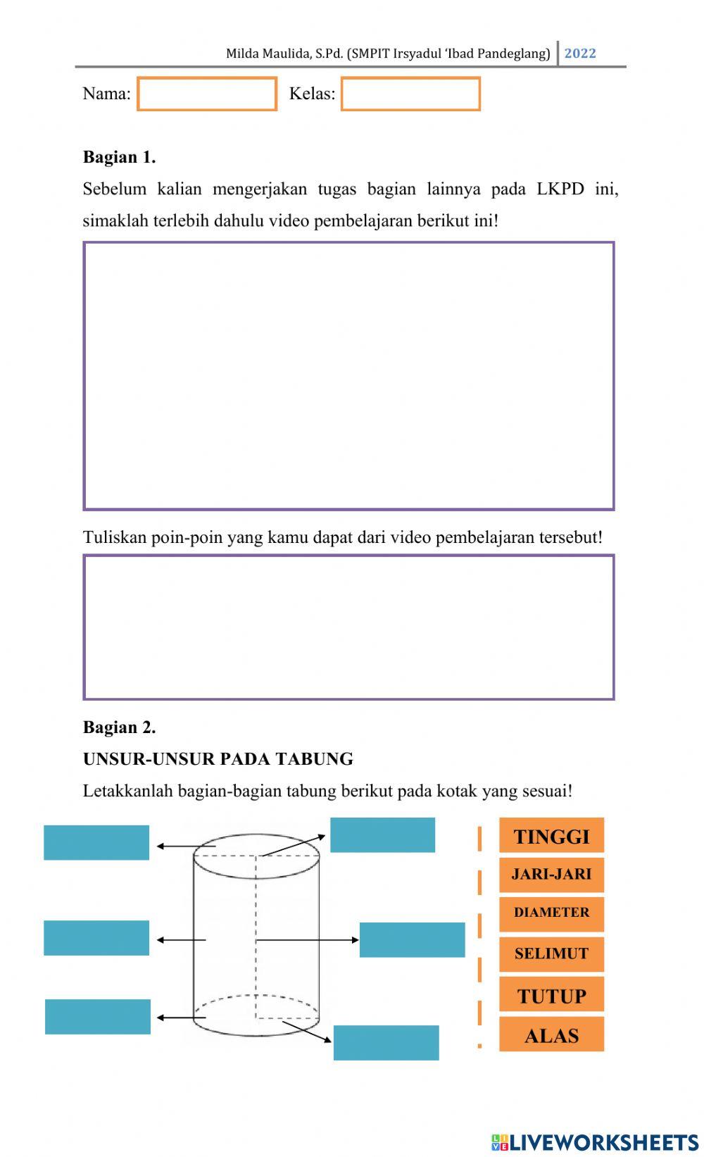 LKPD Matematika - Tabung