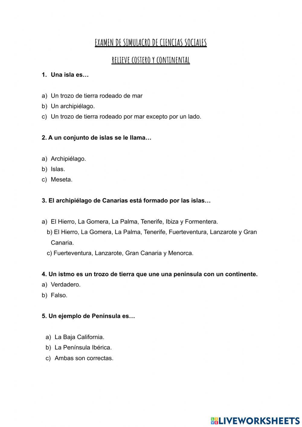 Relieve costero y continental