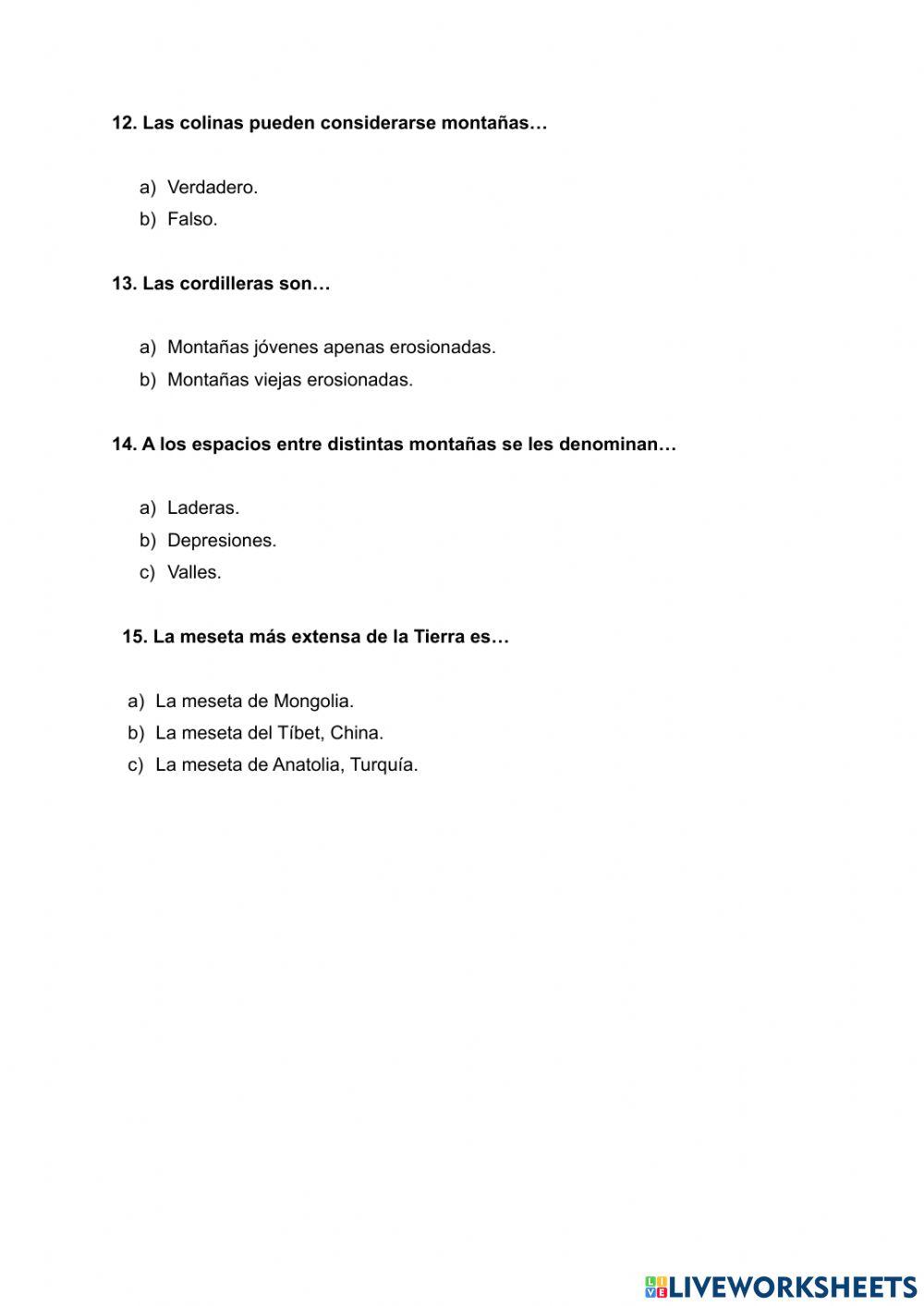 Relieve costero y continental