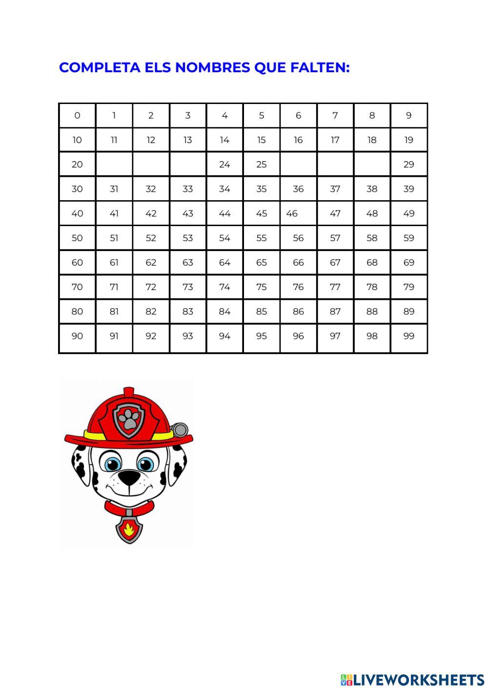 Completar taules numèriques