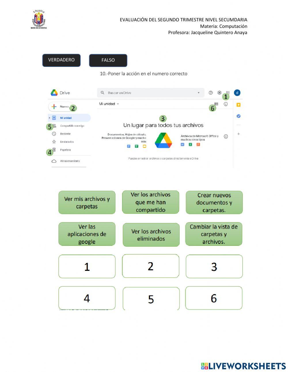 Evaluación segundo trimestre secundaria -computación-