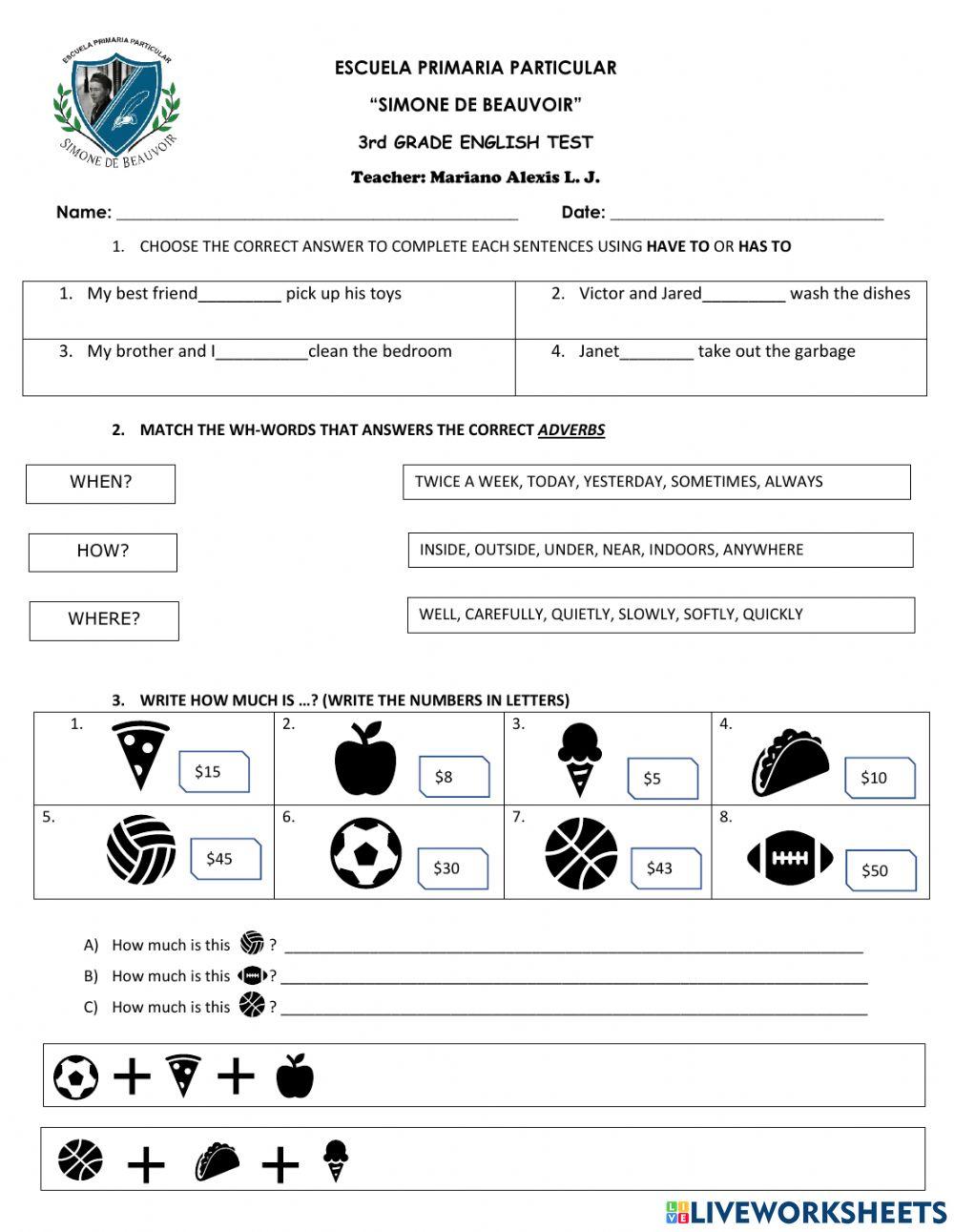 February english test 3rd