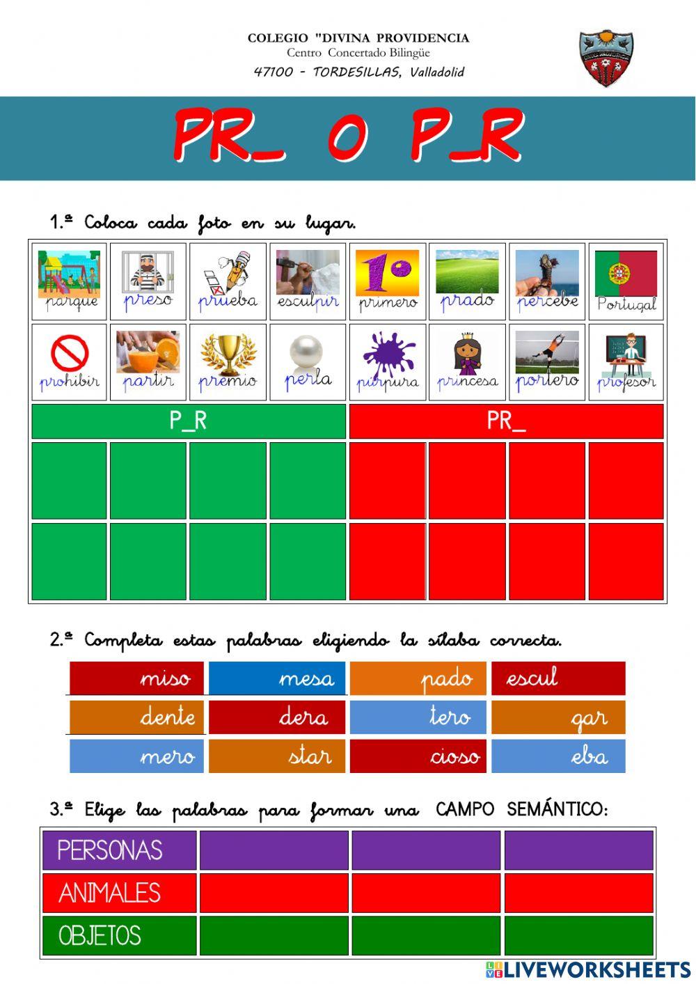 19 ortografía P-R o PR-