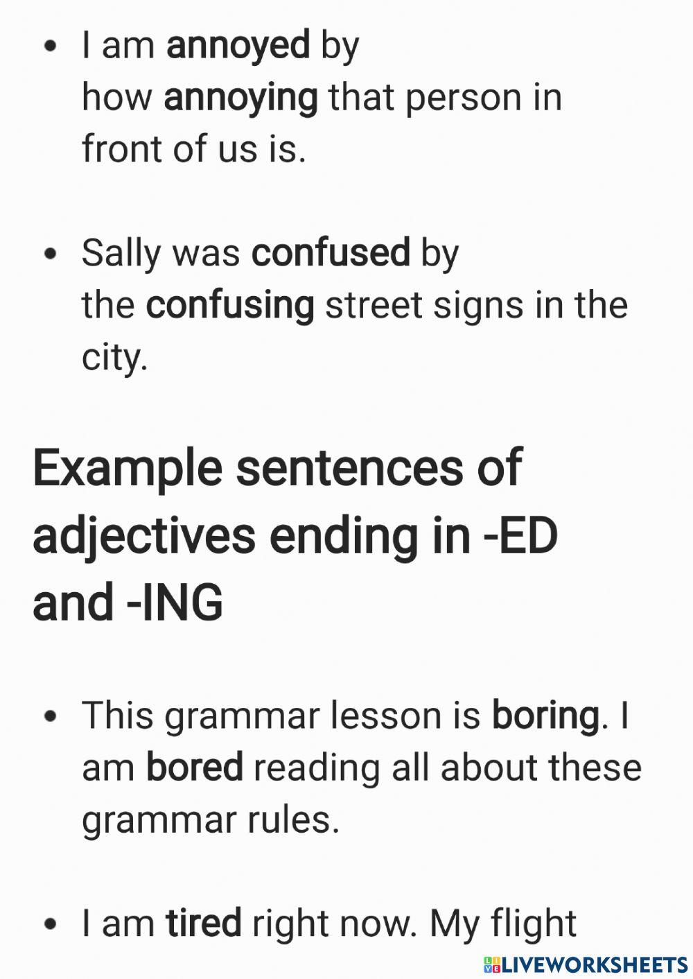 Ed or ind adjectives