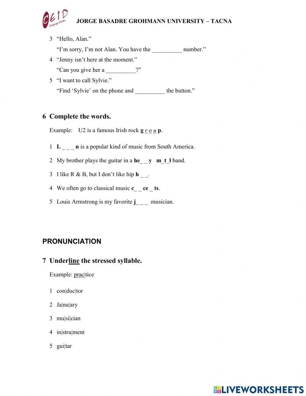 Review of present continuos