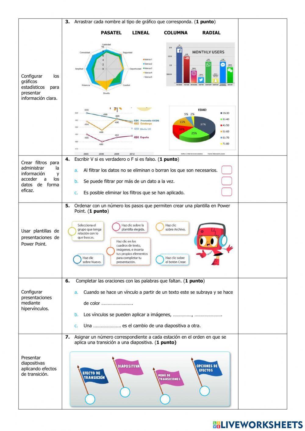 Exámen Quimestral Sexto Computación