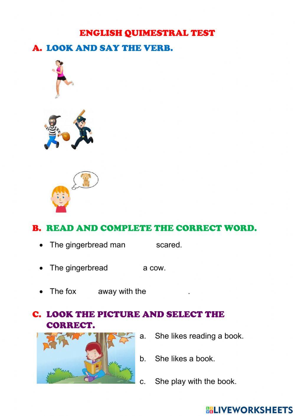 Quimestral English Test