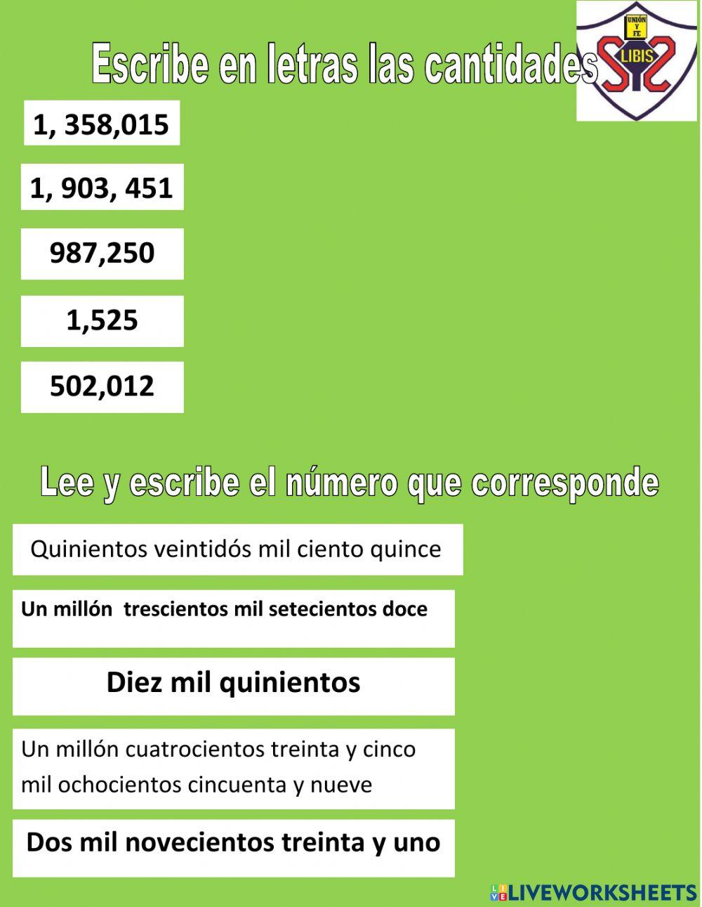 Números hasta el millón 