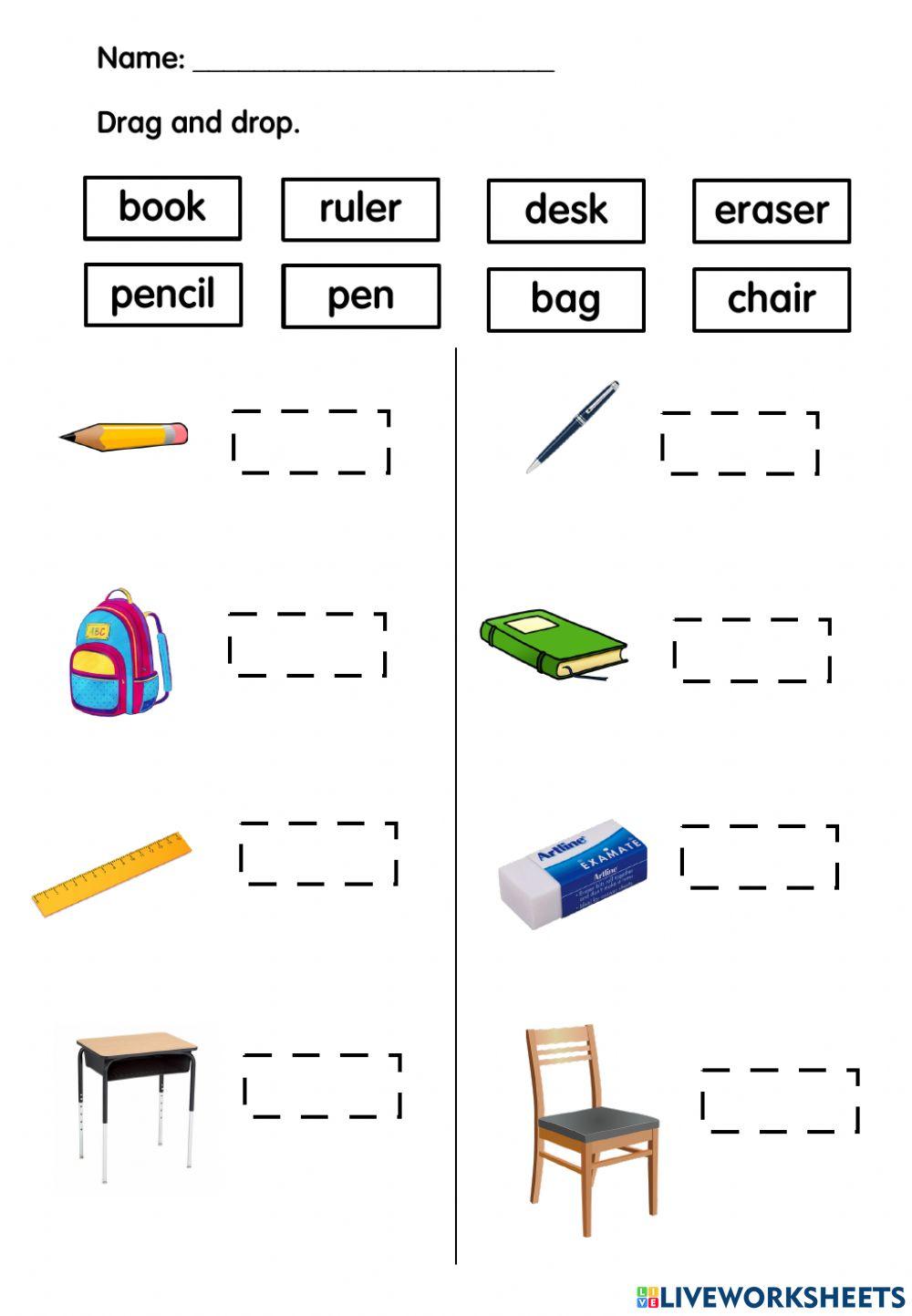 Preschool english worksheet