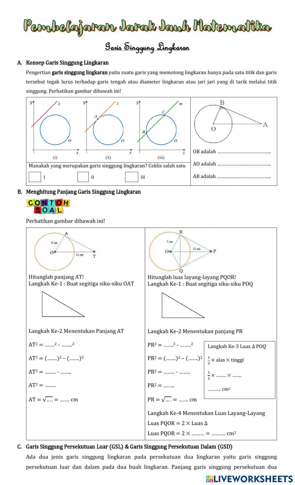 Garis singgung lingkaran