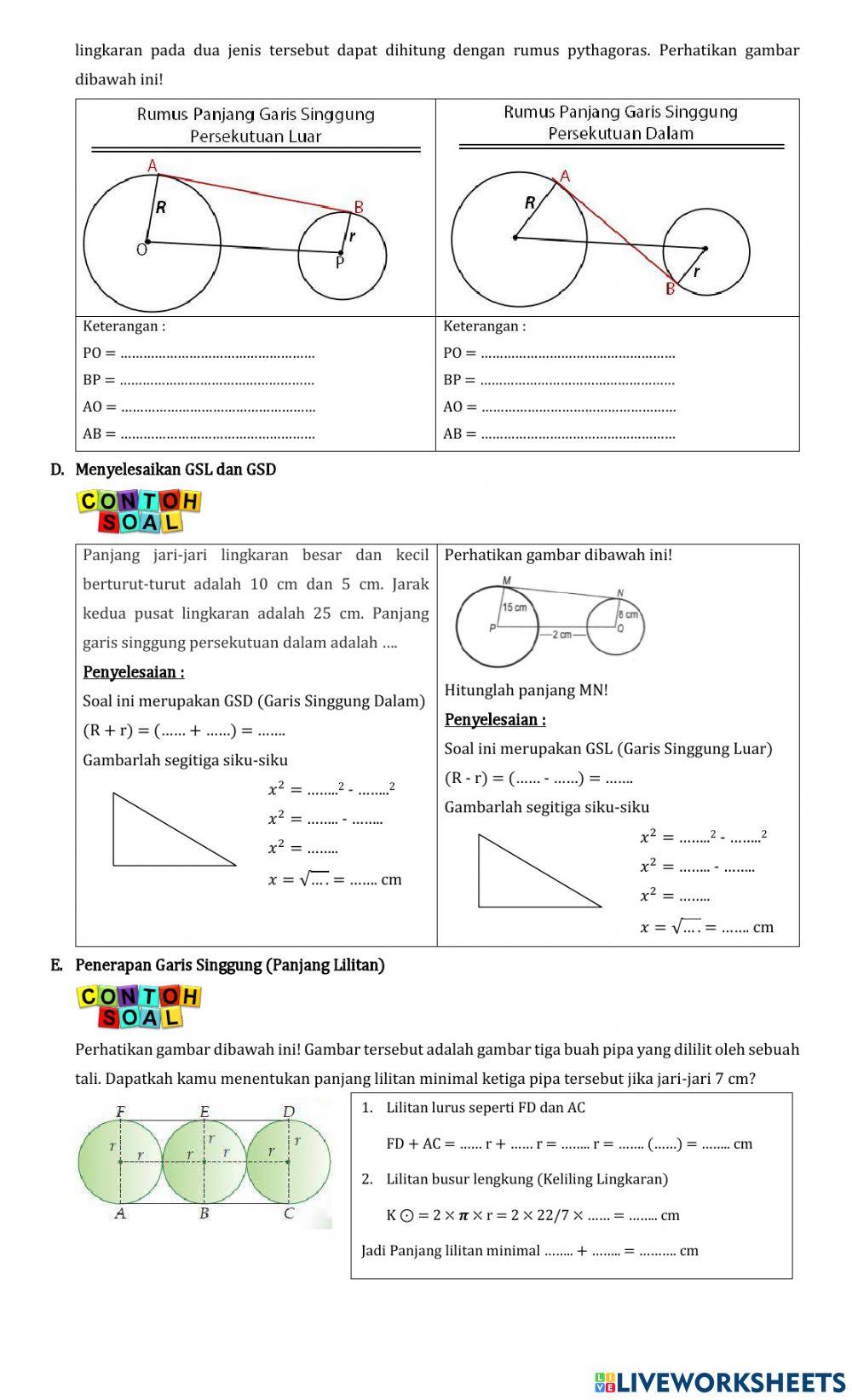 Garis singgung lingkaran