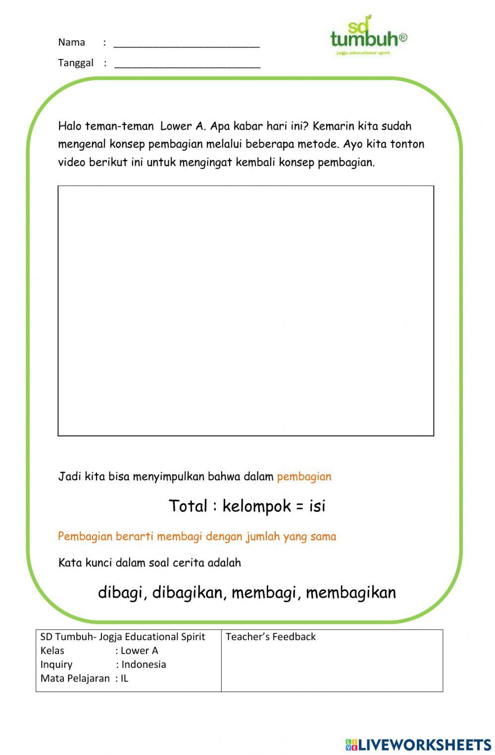 Integrated Learning-Soal Cerita Pembagian-A