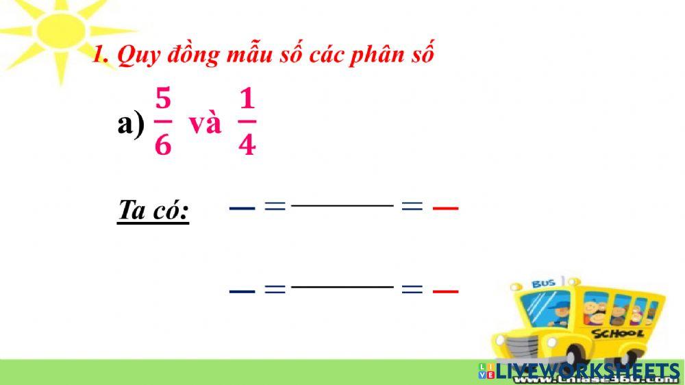 Quy đồng mẫu số