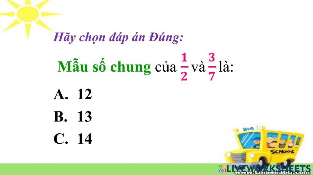 Quy đồng mẫu số