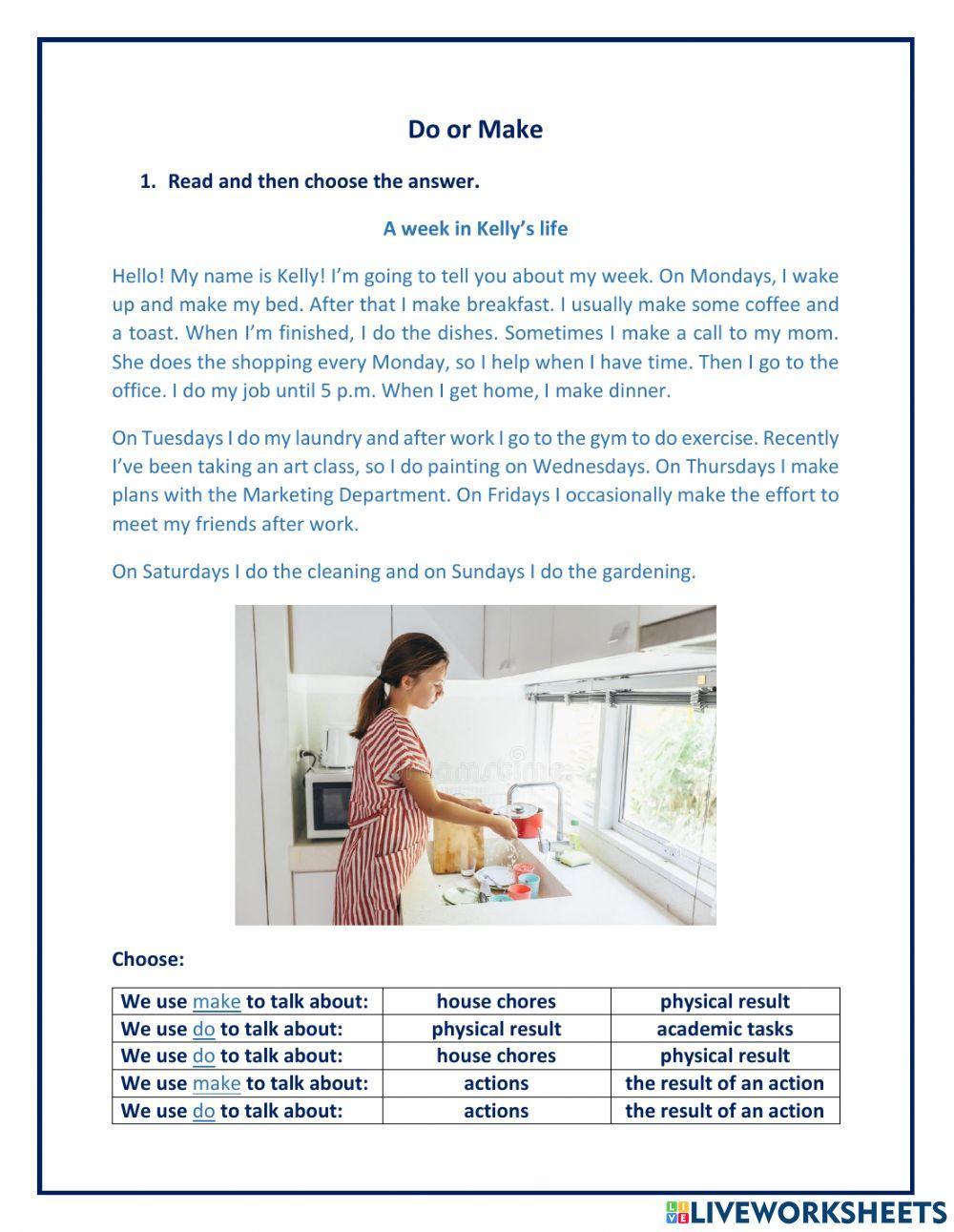 Do or make exercise live worksheets