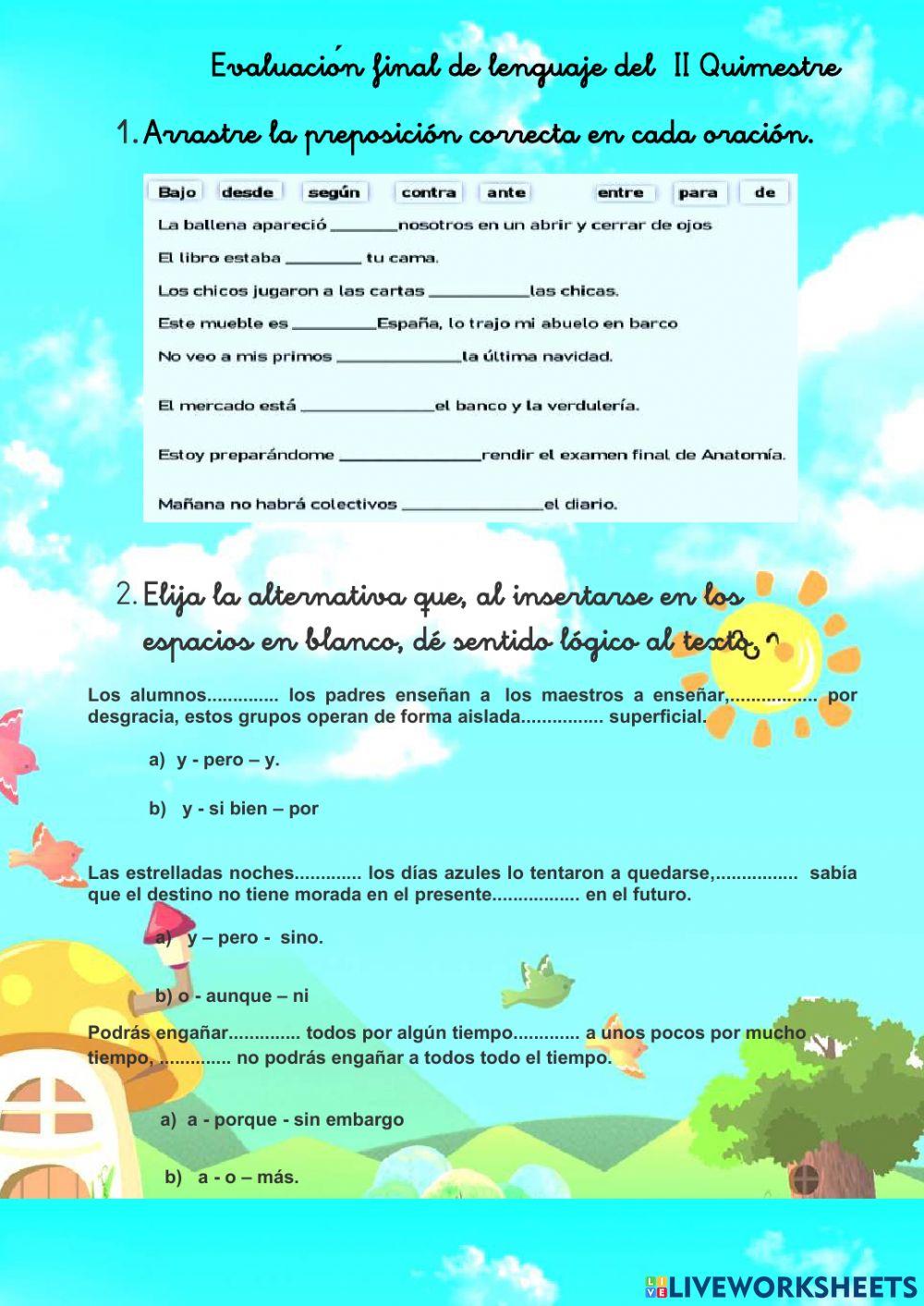 Examen FINAL LENGUAJE 6TO