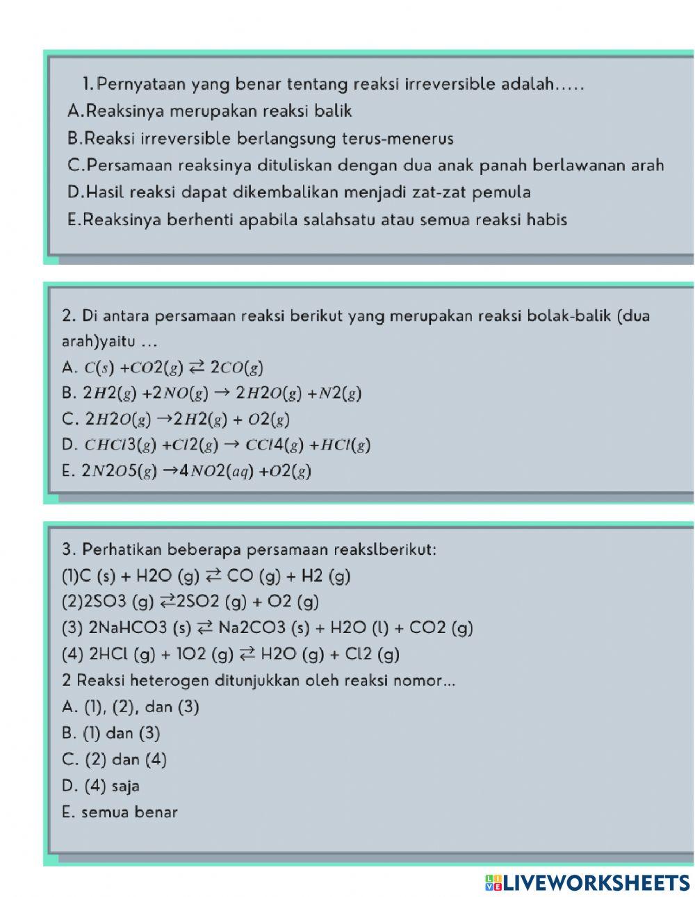 Kesetimbangan kimia Kesetimbangan kimia