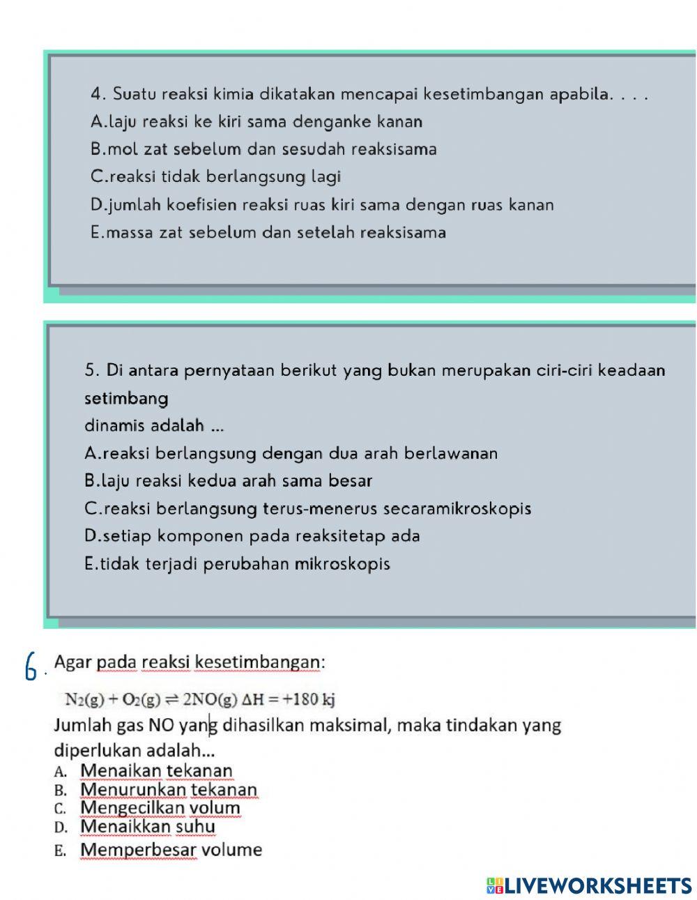 Kesetimbangan kimia Kesetimbangan kimia