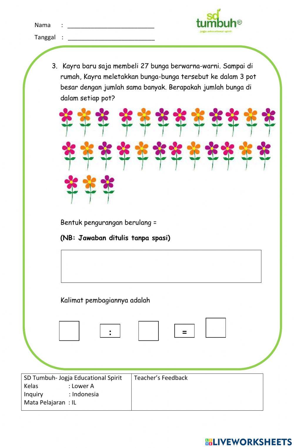 Integrated Learning-Soal Cerita Pembagian-B