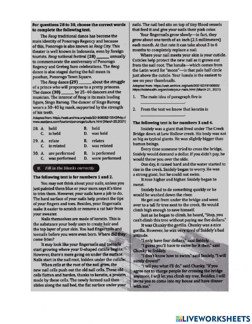 Mid Term Test 2 Bahasa Inggris 9B