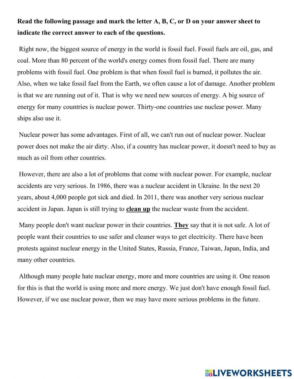 TỐT NGHIỆP THPT 2021 - Reading - Đề tham khảo 4