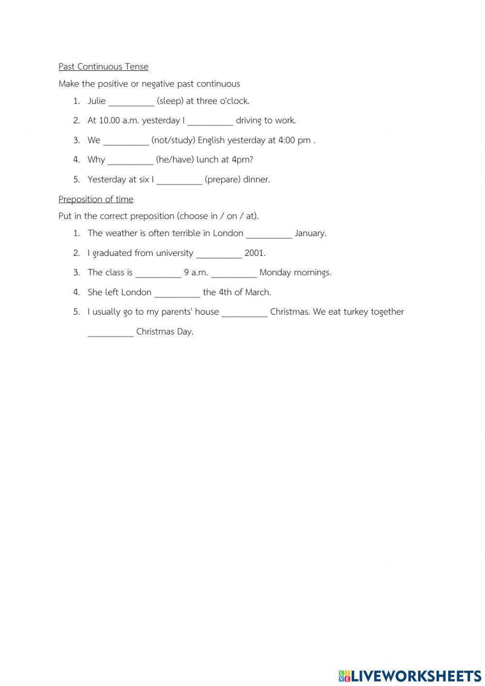 แบบฝึกหัดทบทวนก่อนสอบปลายภาค