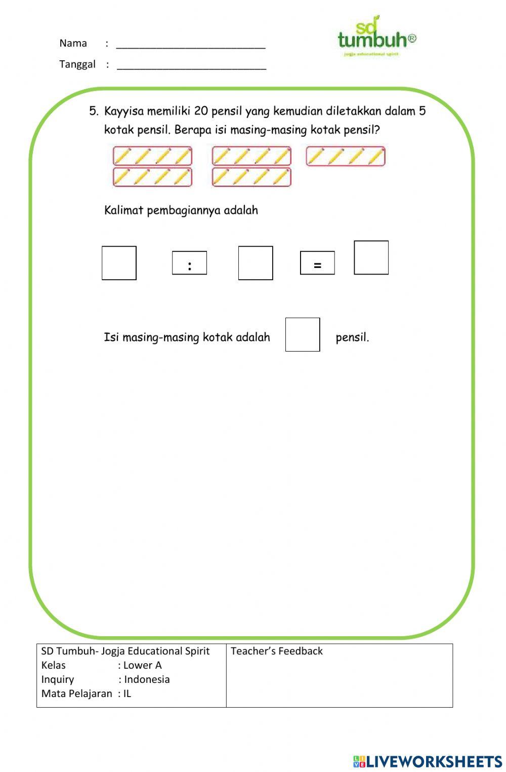 Integrated Learning-Soal Cerita Pembagian-C