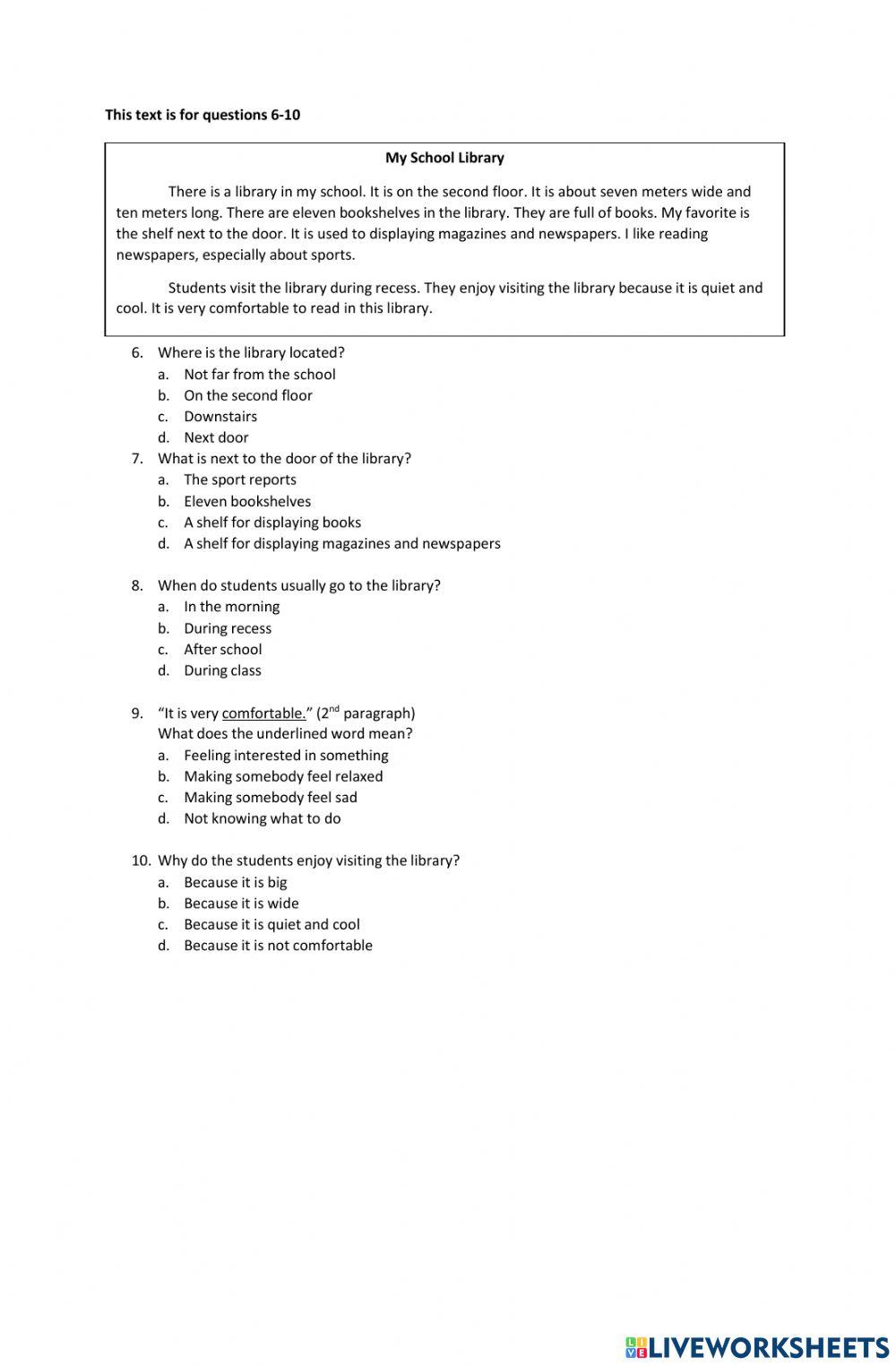 Descriptive Text and Question Words