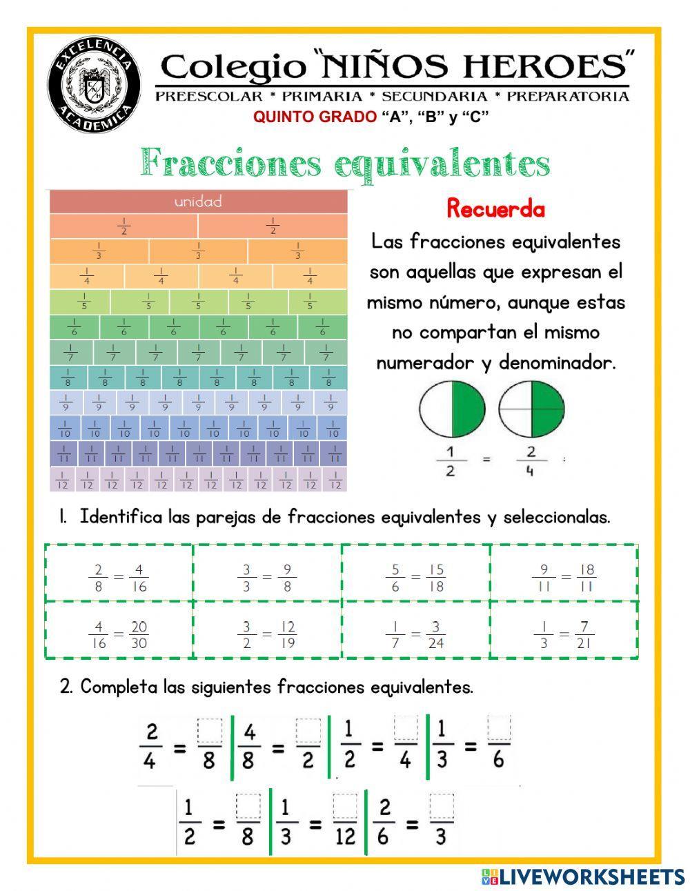 Fracciones equivalentes
