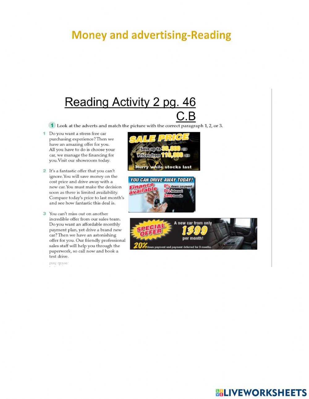 Unit Seven Lessons 3-4 Money & Advertising