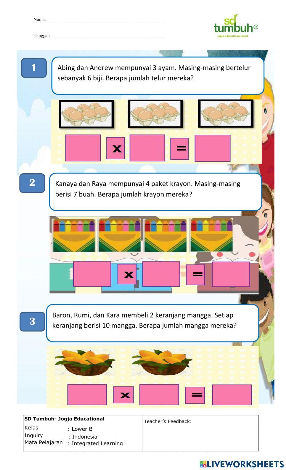 LK Perkalian pembagian soal cerita