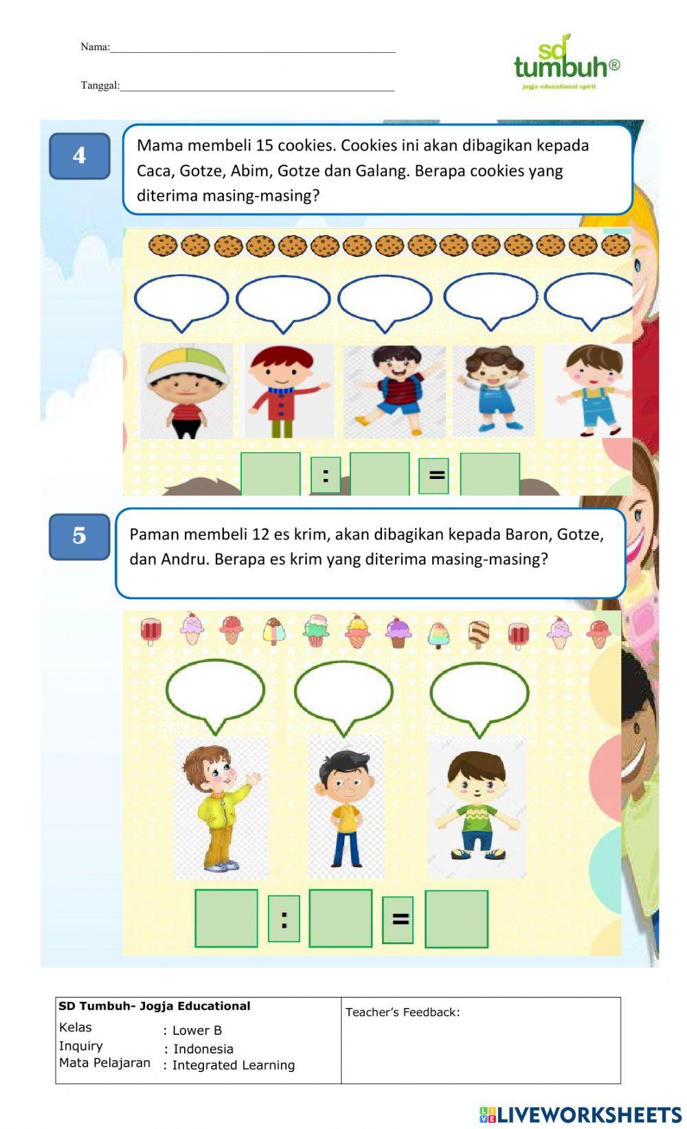 LK Perkalian pembagian soal cerita