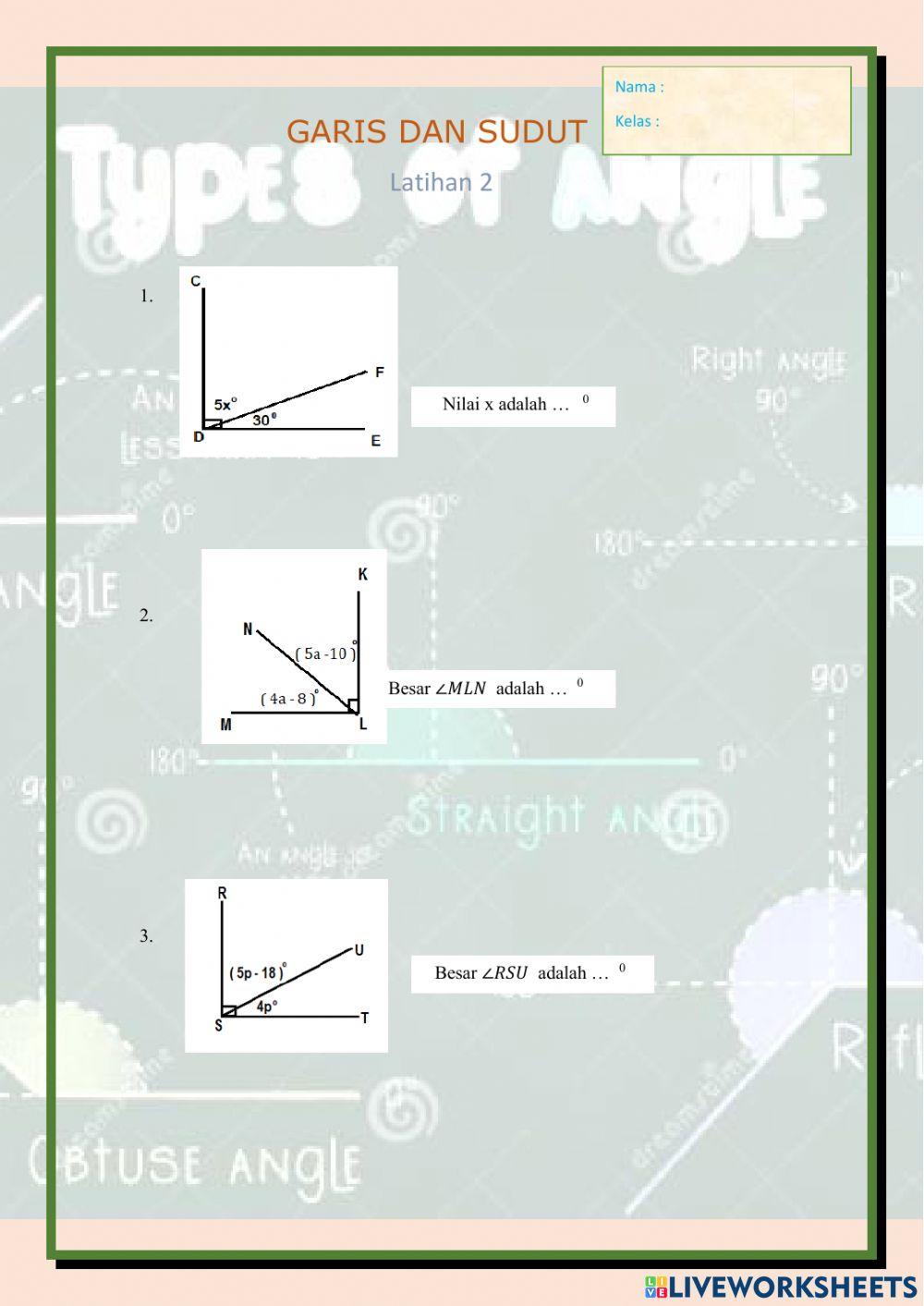 GARIS DAN SUDUT Latihan 2
