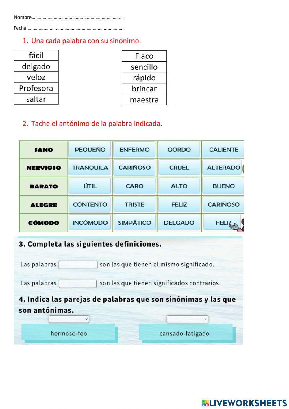 Sinónimos y ant+onimo