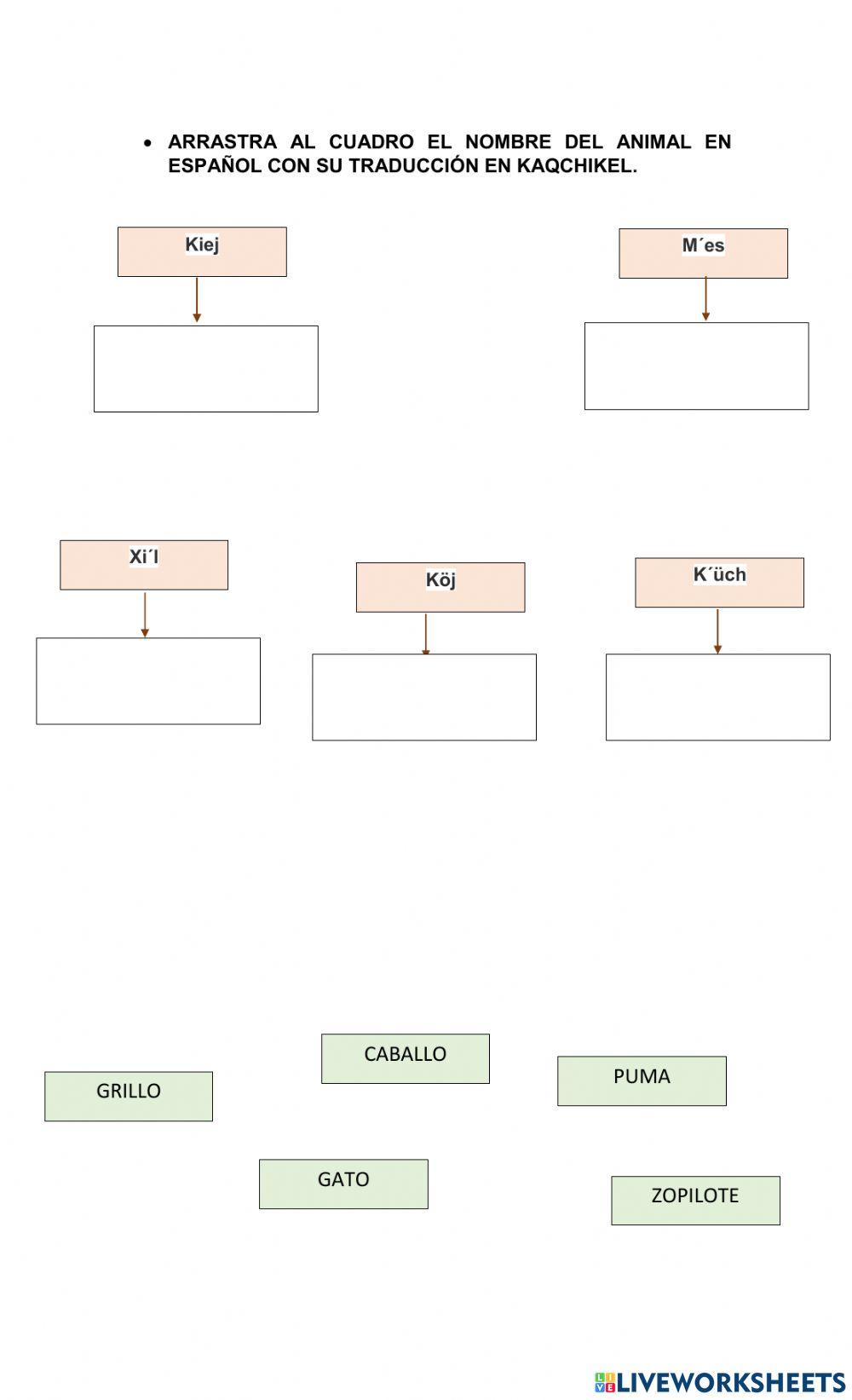 Animales en Kaqchikel