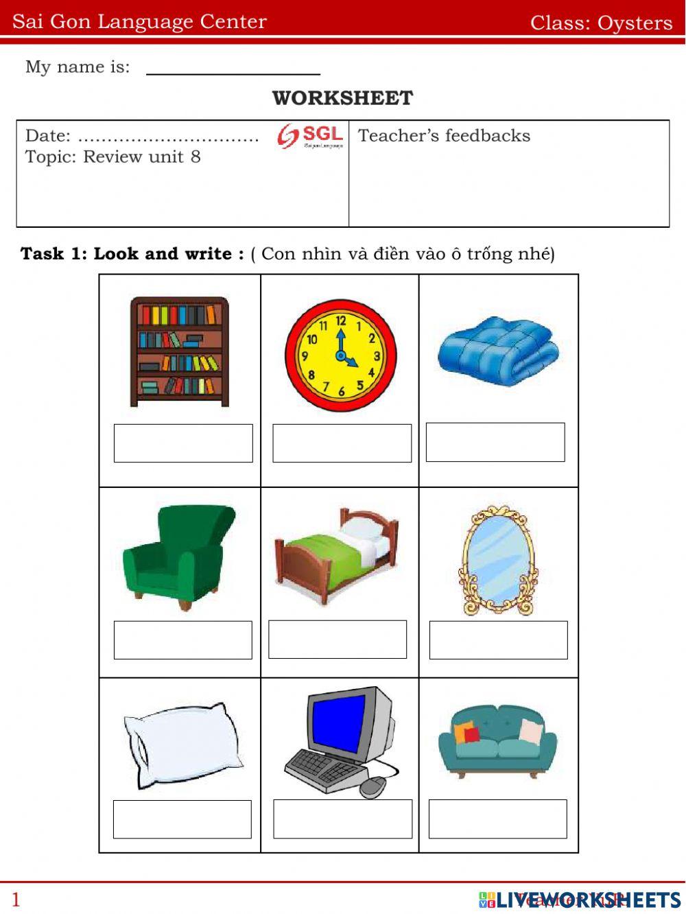 Unit 8: Things in the house