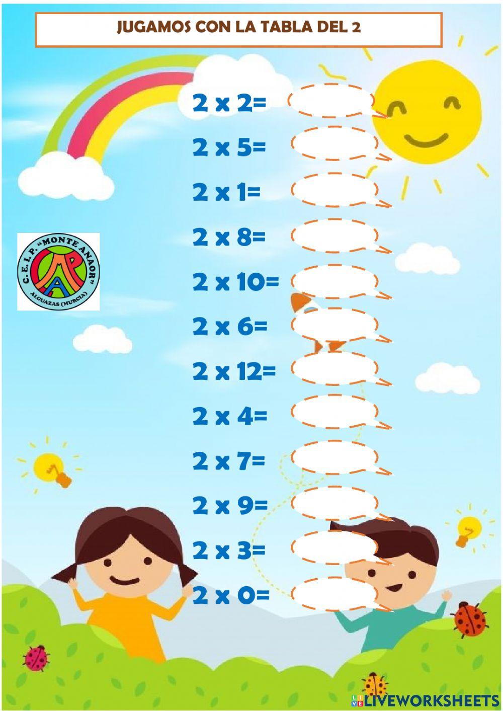 Tabla del 2 y extensión